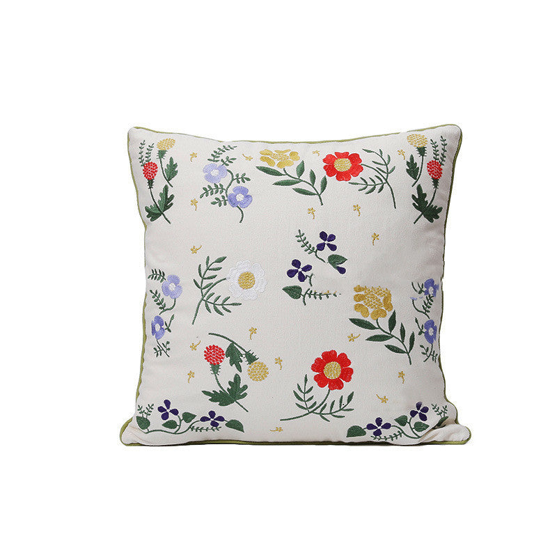 Home Embroidery Plants And Flowers Pillow - Sluxe Fashions