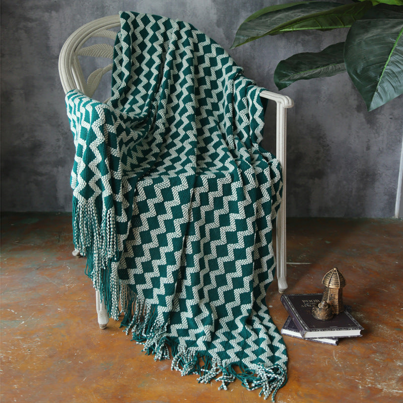 Knitted Wool Blanket Cashmere Blanket - Sluxe Fashions