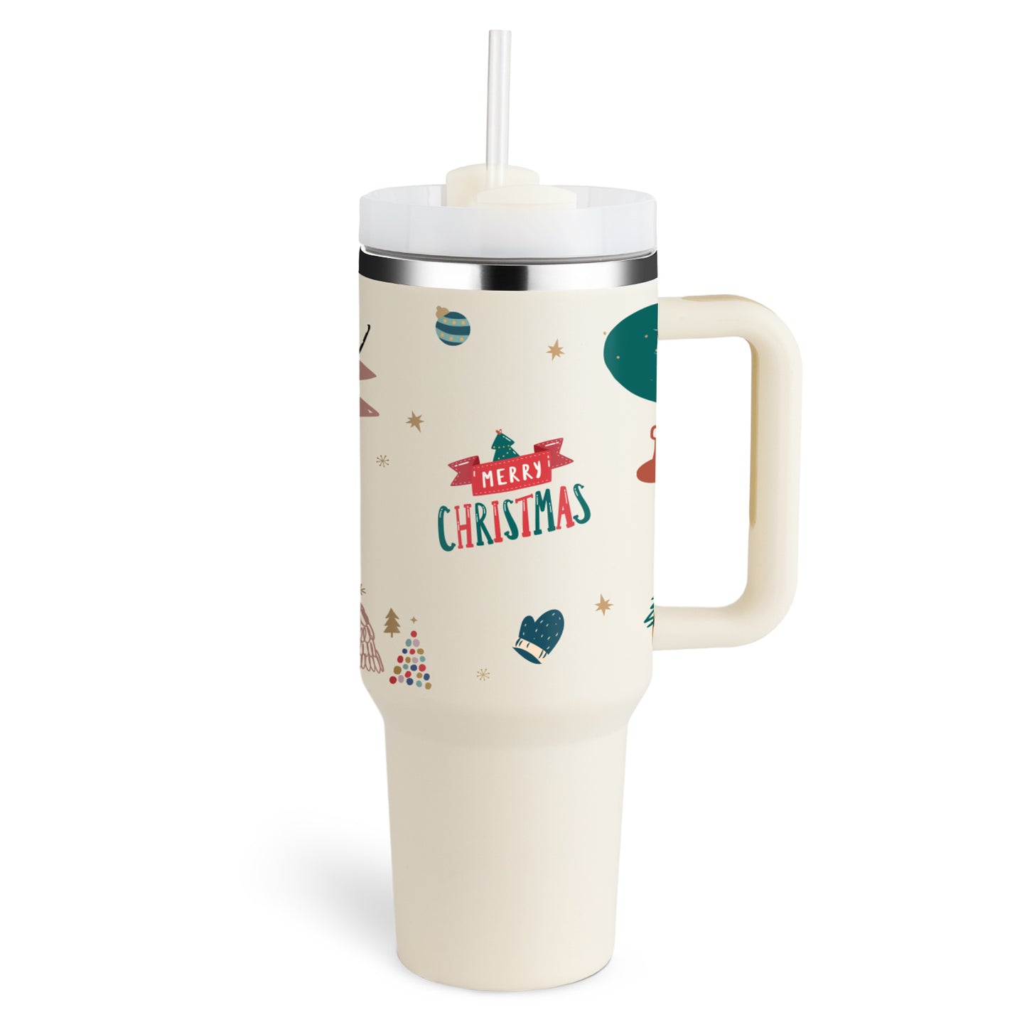 40 Oz Tumbler With Handle Straw Insulated, Stainless Steel Spill Proof Vacuum Coffee Cup Tumbler With Lid Tapered Mug Gifts For Valentine Lover Suitable For Car Gym Office Travel - Sluxe Fashions
