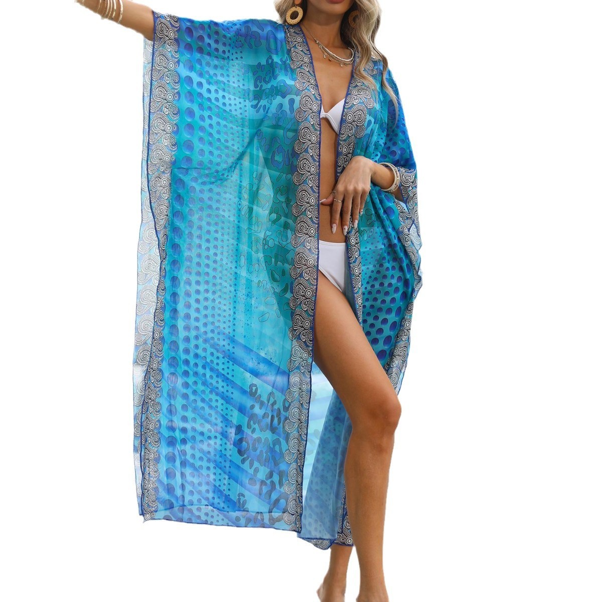 Women's Beach Cover-up Vintage Printing - Sluxe Fashions