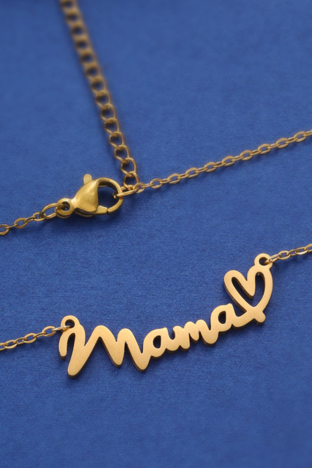 Gold Mama Letter Heart Pattern Necklace - Sluxe Fashions