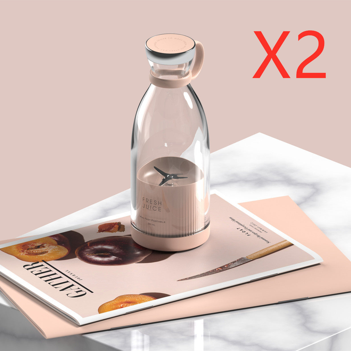 350ML Electric Juicer Blender Mixer USB Rechargeable Machine Household Portable Blender Maker Cup Kitchen Tool Kit - Sluxe Fashions