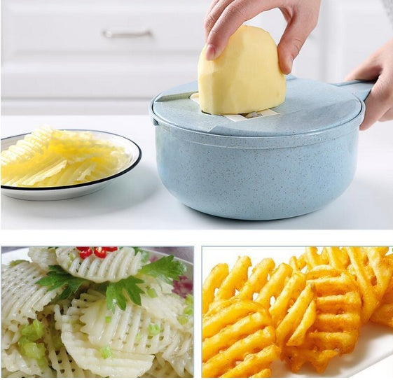 8 In 1 Mandoline Slicer Vegetable Slicer Potato Peeler Carrot Onion Grater With Strainer Vegetable Cutter Kitchen Accessories - Sluxe Fashions