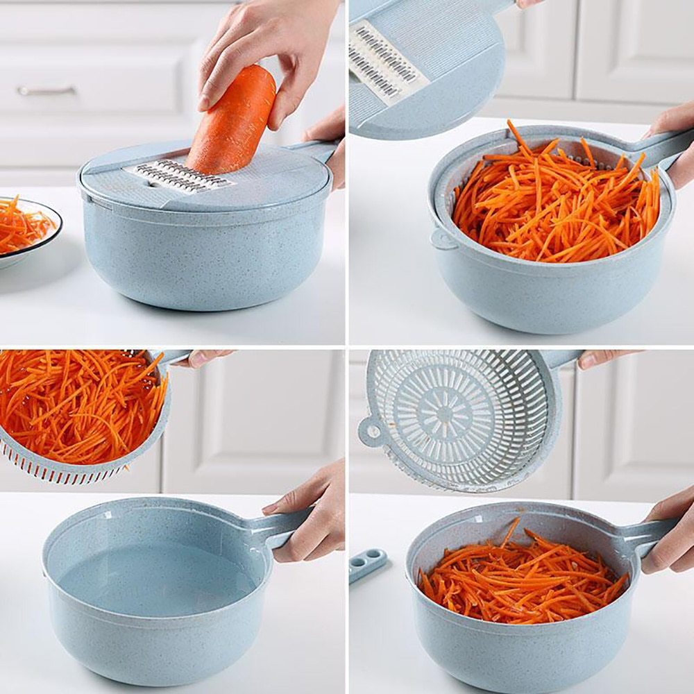 8 In 1 Mandoline Slicer Vegetable Slicer Potato Peeler Carrot Onion Grater With Strainer Vegetable Cutter Kitchen Accessories - Sluxe Fashions