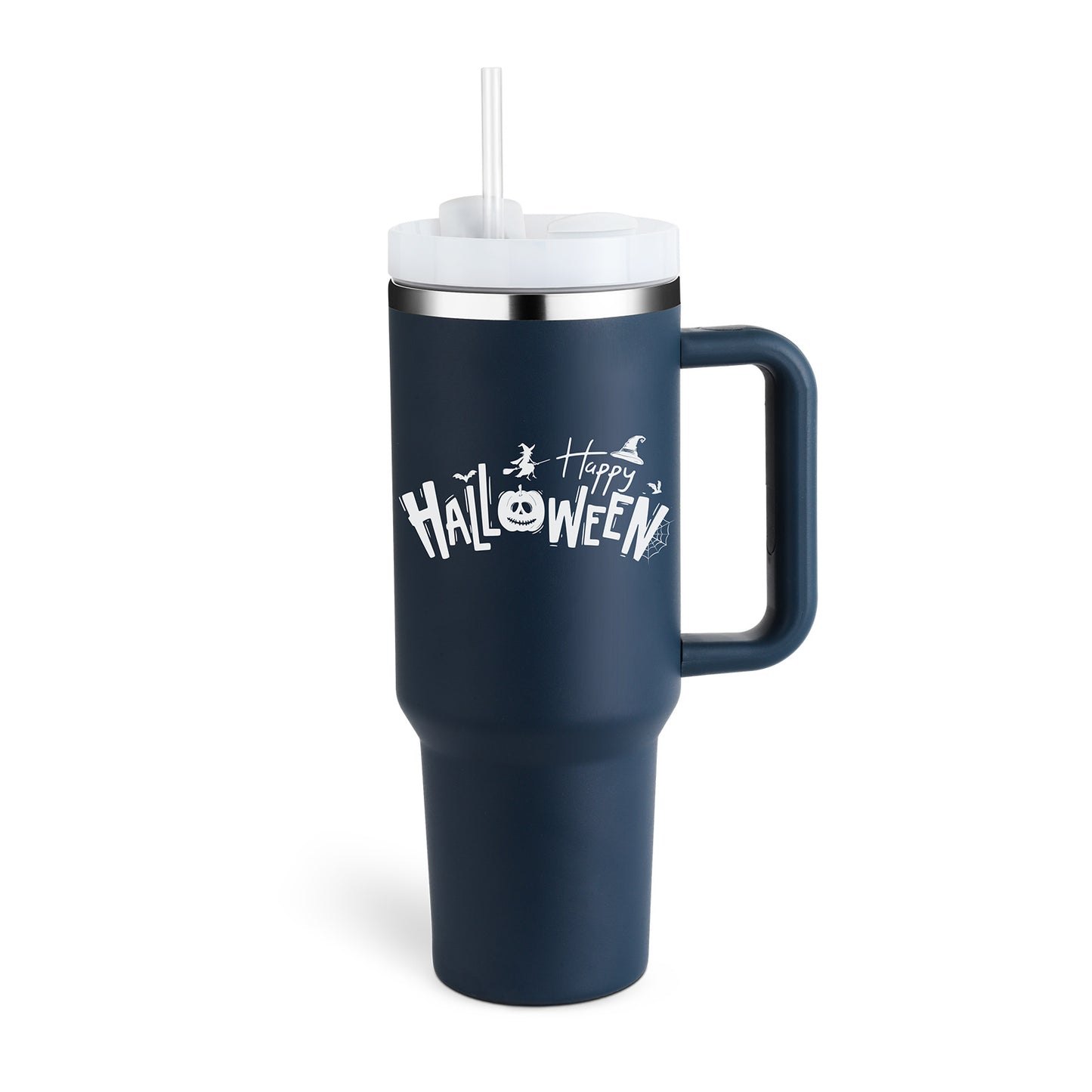 40 Oz Tumbler With Handle Straw Insulated, Stainless Steel Spill Proof Vacuum Coffee Cup Tumbler With Lid Tapered Mug Gifts For Valentine Lover Suitable For Car Gym Office Travel - Sluxe Fashions