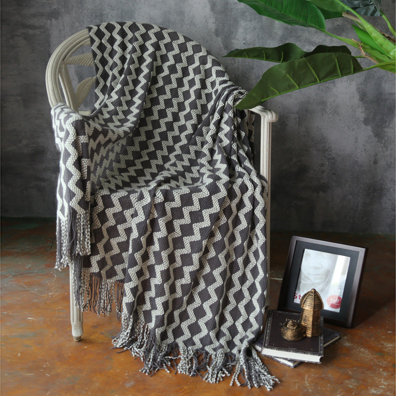 Knitted Wool Blanket Cashmere Blanket - Sluxe Fashions
