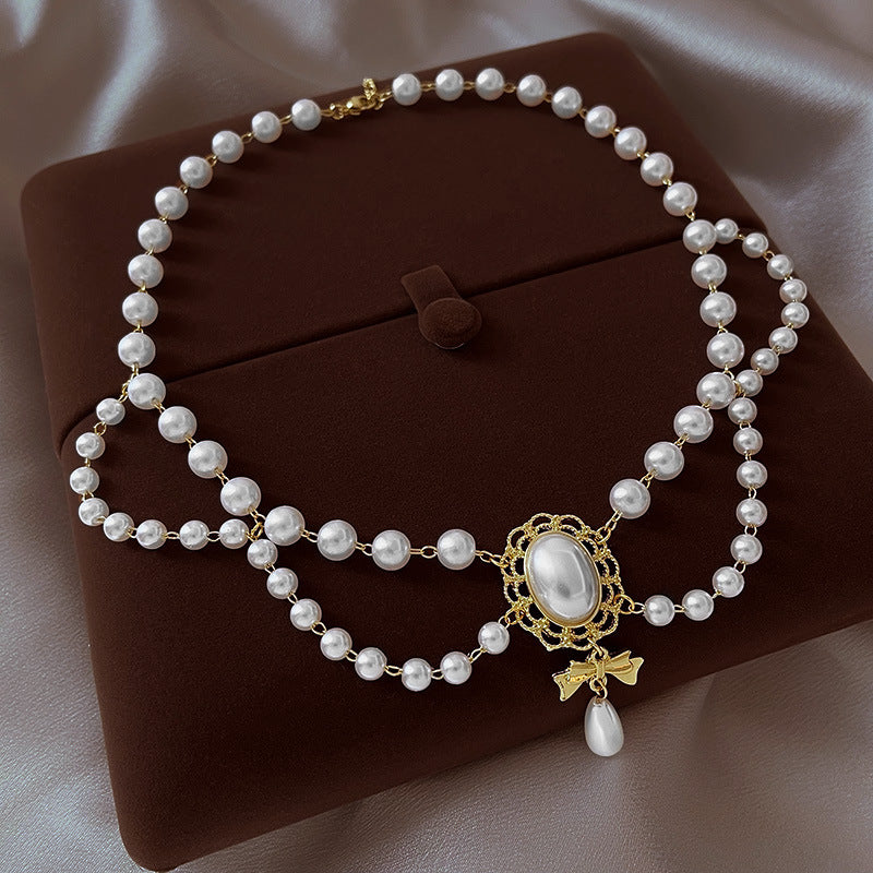 Retro Baroque Pearl Tassel Necklace - Sluxe Fashions