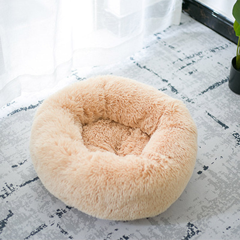 Dog Beds For Small Dogs Round Plush Cat Litter Kennel Pet Nest Mat Puppy Beds - Sluxe Global