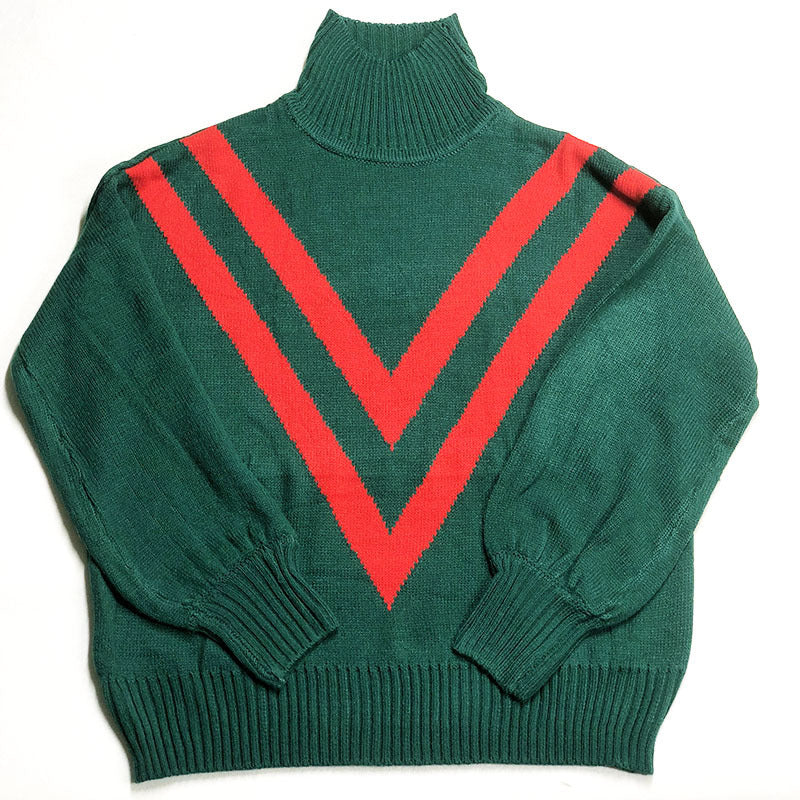 Turtleneck Long Sleeve Loose Retro Women's Sweater - Sluxe Fashions