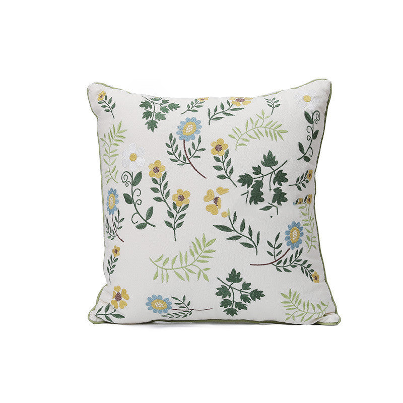 Home Embroidery Plants And Flowers Pillow - Sluxe Fashions