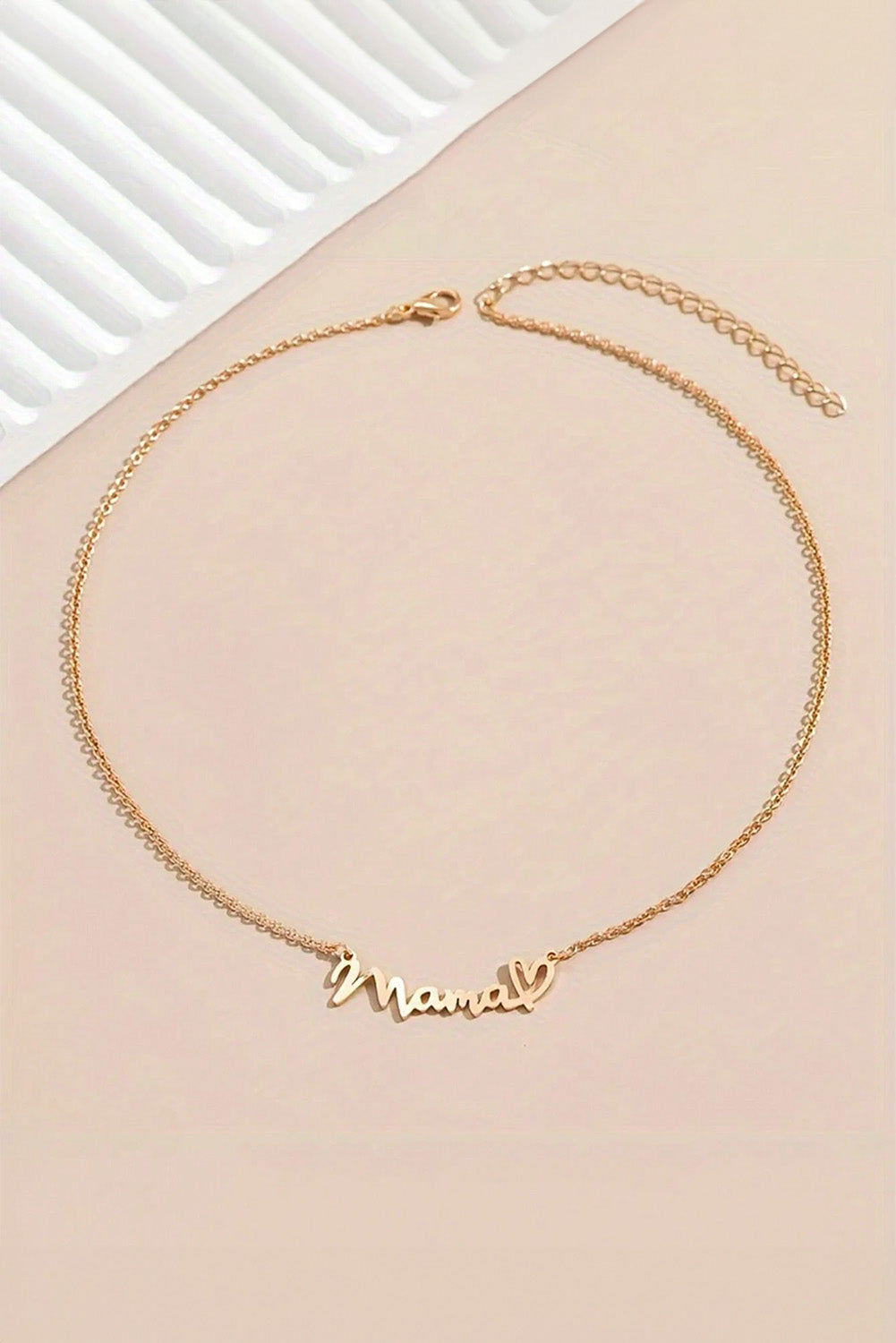 Gold Mama Letter Heart Pattern Necklace - Sluxe Fashions