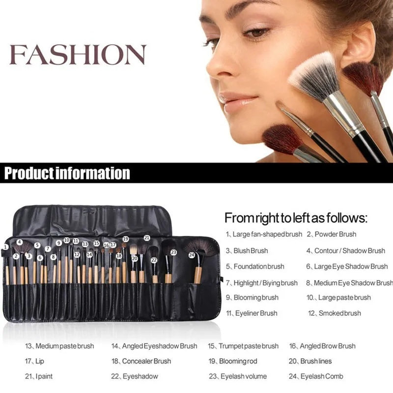 Gift Bag Of 24 Pcs Makeup Brush Sets Professional Cosmetics Brushes Eyebrow Powder Foundation Shadows Pinceaux Make Up Tools - Sluxe Global