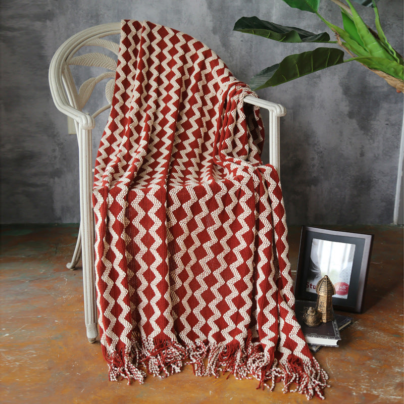 Knitted Wool Blanket Cashmere Blanket - Sluxe Fashions