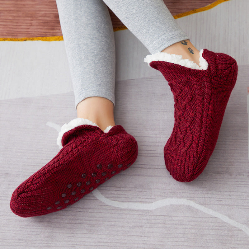 Winter Woolen Socks Women Thicken Warm Home Bedroom Socks Slippers Men Non-slip Foot Warmer Snow Socks Calcetines Mujer - Sluxe Fashions