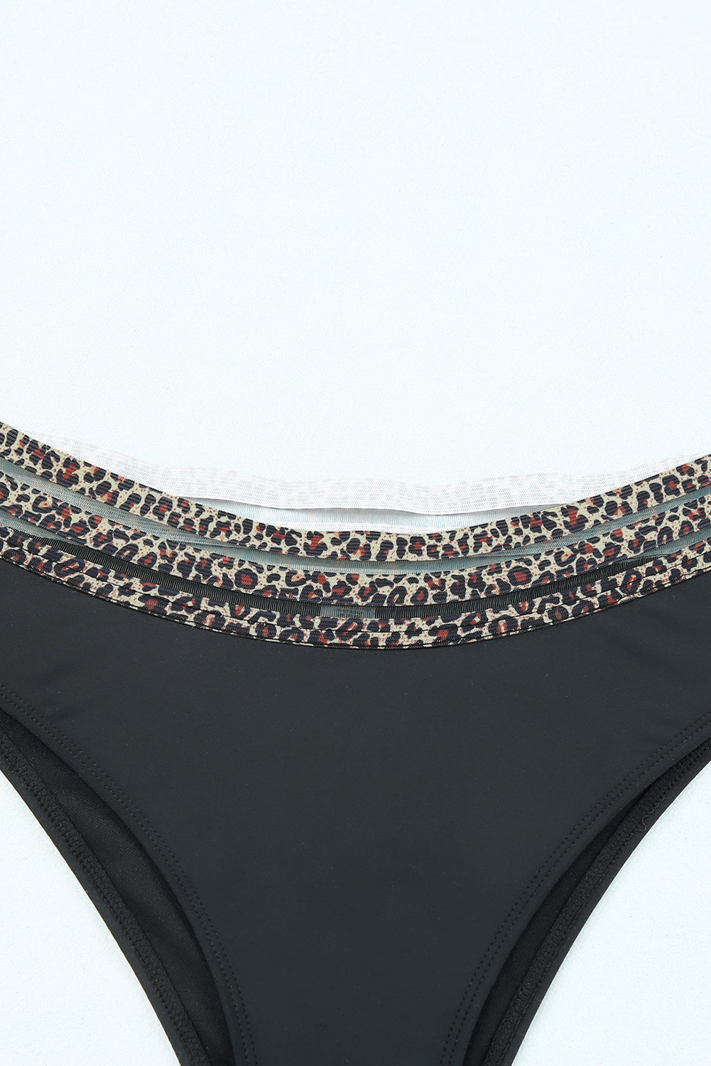 Black Leopard Print Spaghetti Strap Padded Wireless Bikini Set - Sluxe Fashions