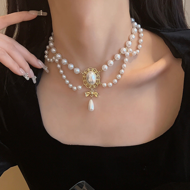 Retro Baroque Pearl Tassel Necklace - Sluxe Fashions