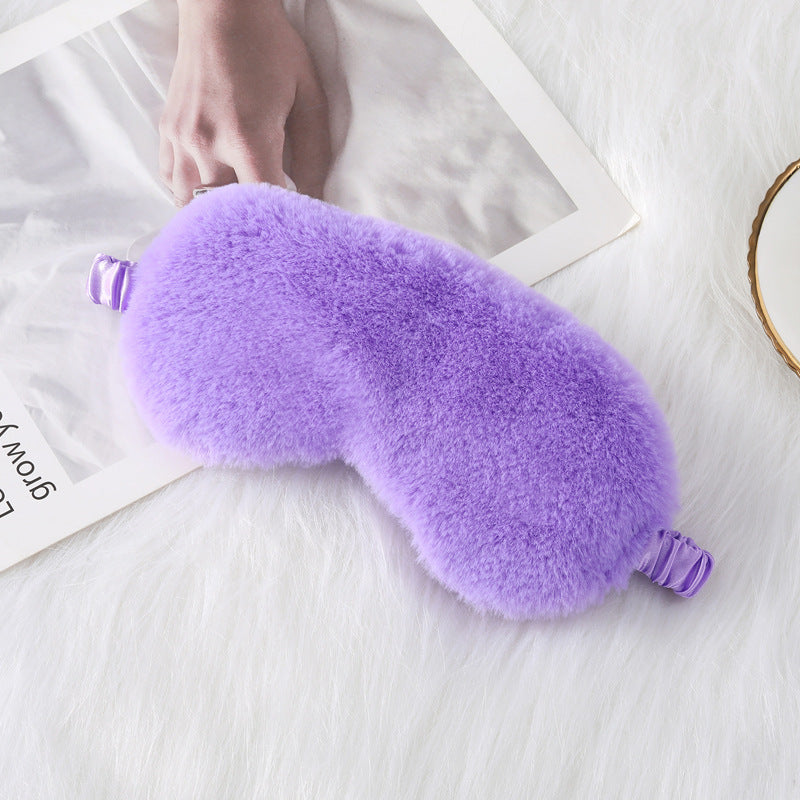 Rabbit Fur Eye Mask Autumn And Winter Comfortable Skin-friendly Artificial Silk Eye Shield Blackout Sleep - Sluxe Fashions