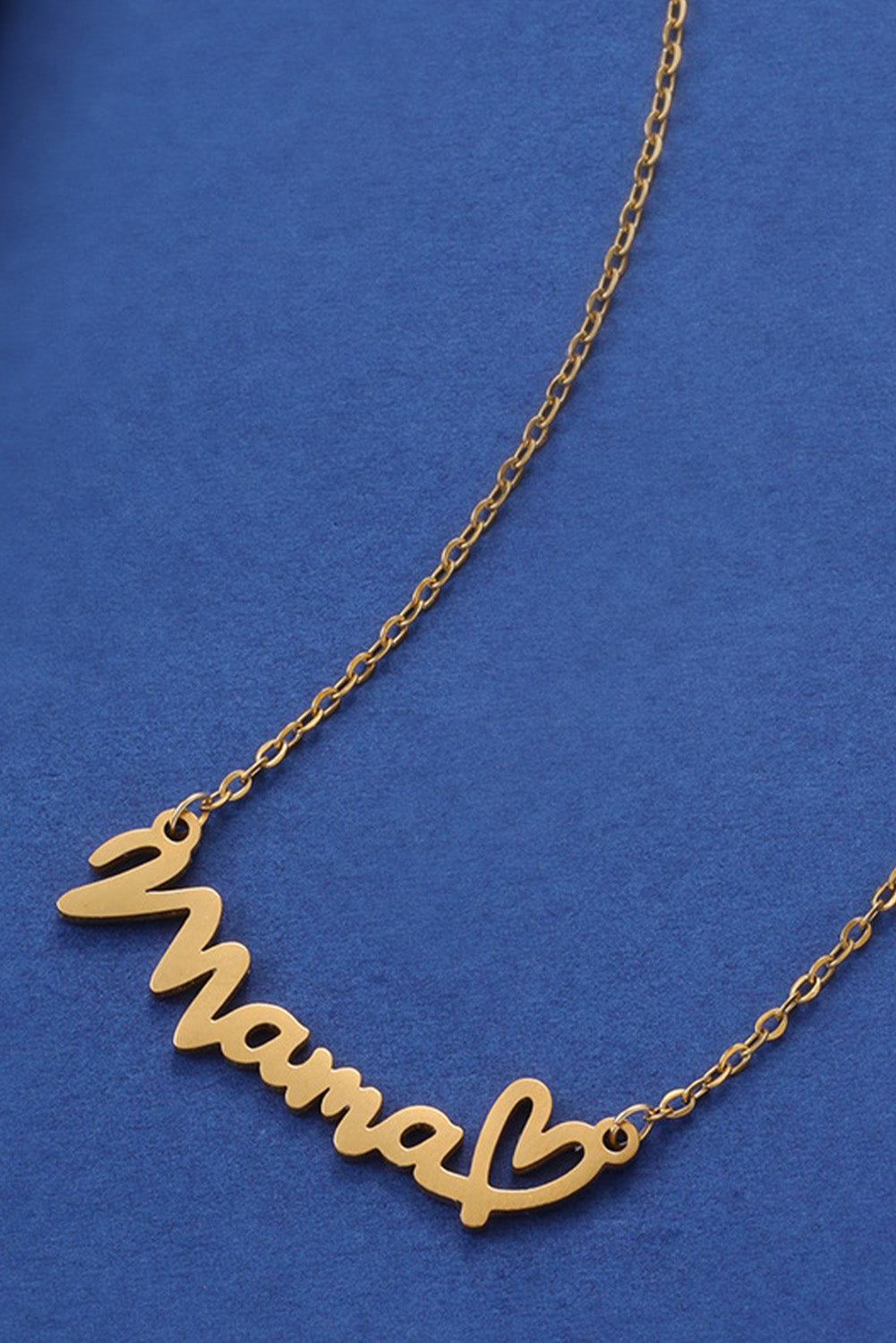 Gold Mama Letter Heart Pattern Necklace - Sluxe Fashions