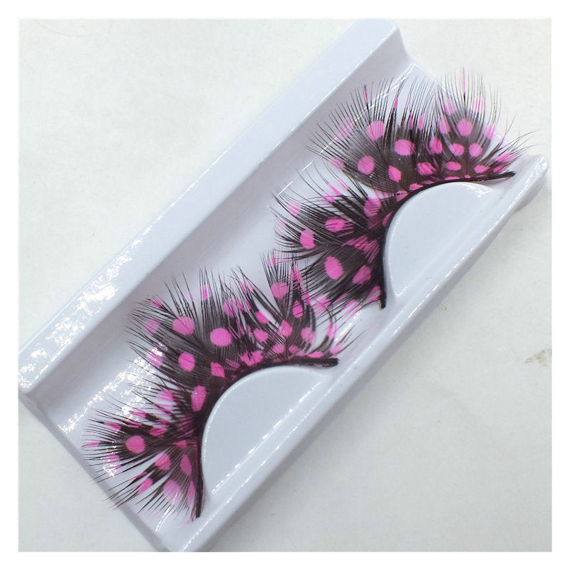 Two-color Color Matching Feather Eye Lashes - Sluxe Fashions