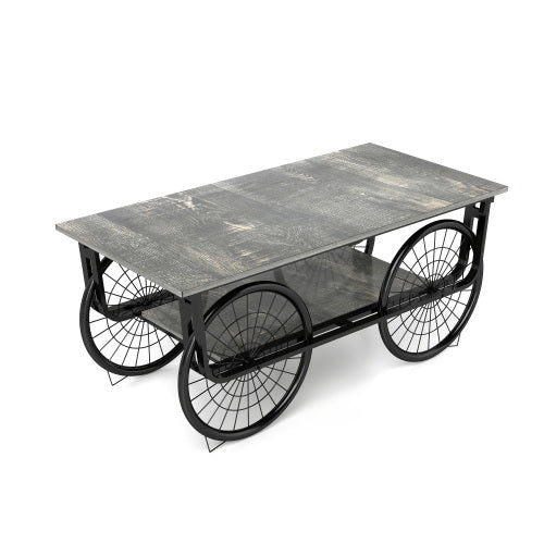 Modern Style Coffee Table Rectangle Coffee Table End Side Table Retro Design Coffee - Sluxe Global