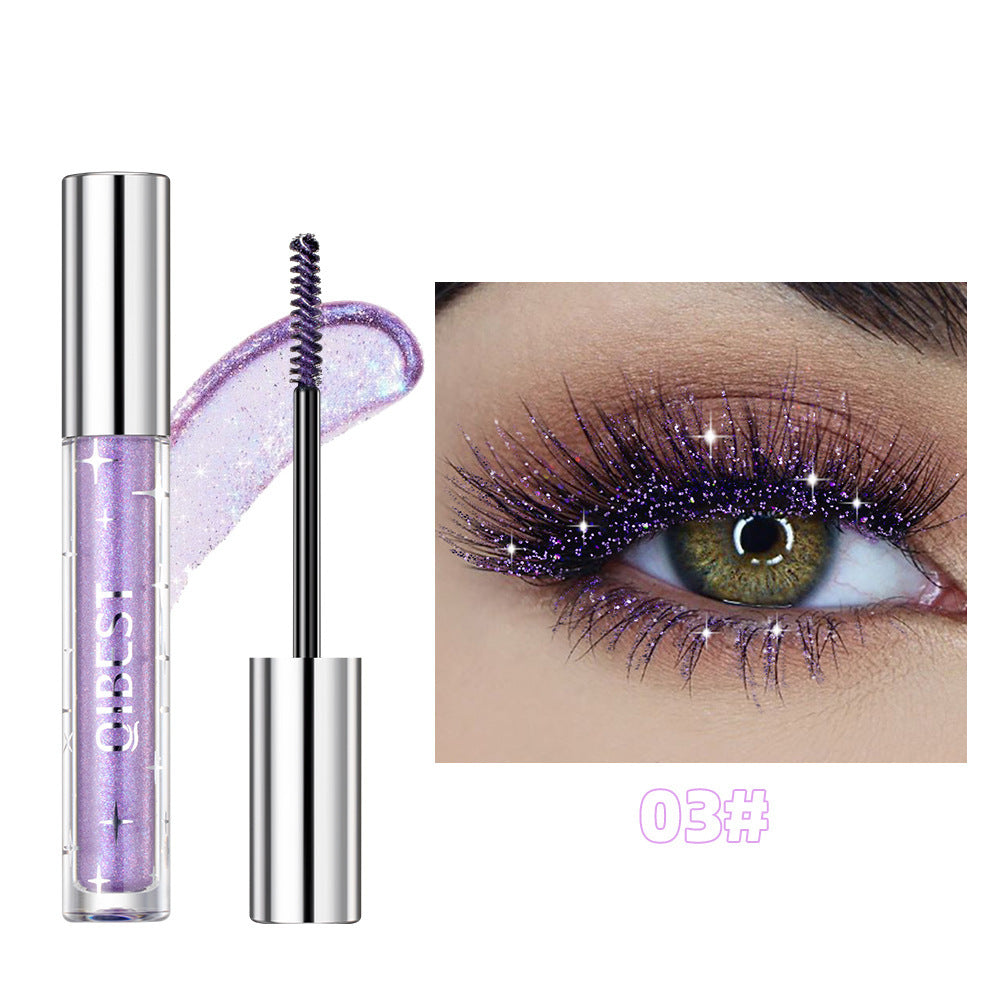 Violet Glitter Lash Mascara Diamond Mascara Thick Shiny Eyelash Curling Extension Makeup Waterproof Fast Dry Sequins Eye Black - Sluxe Fashions
