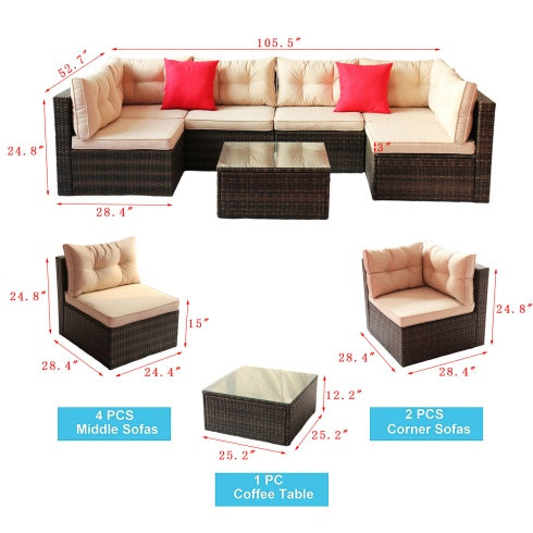 Patio Furniture Set PE Rattan Sectional Garden Furniture Corner Sofa Set - Sluxe Global