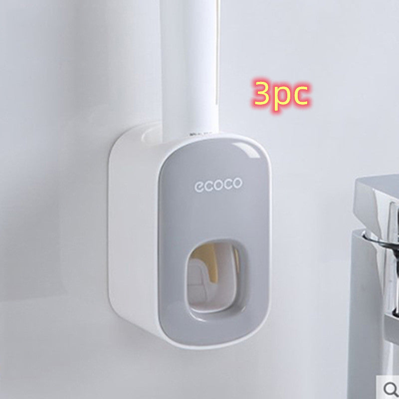Wall Mounted Automatic Toothpaste Holder Bathroom Accessories Set Dispenser - Sluxe Fashions