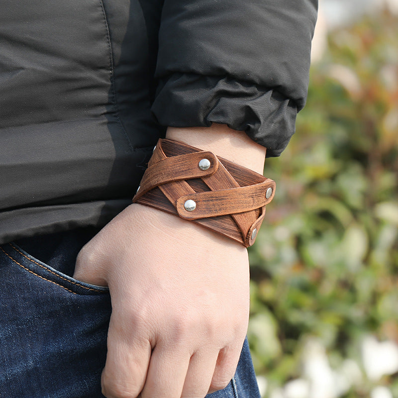 Simple Retro And Old Multi-layer Leather Bracelet - Sluxe Fashions