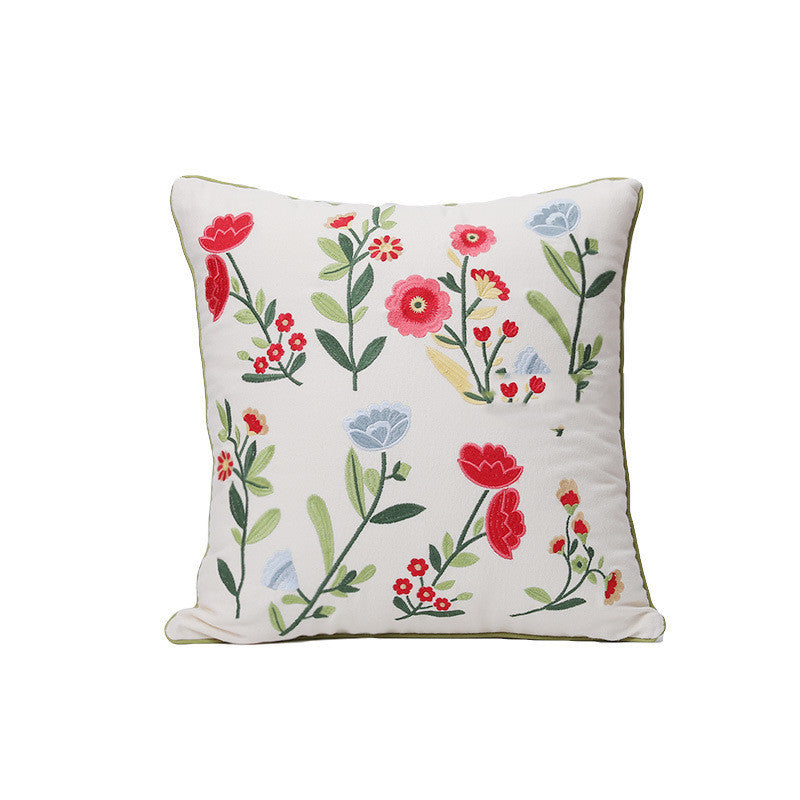 Home Embroidery Plants And Flowers Pillow - Sluxe Fashions