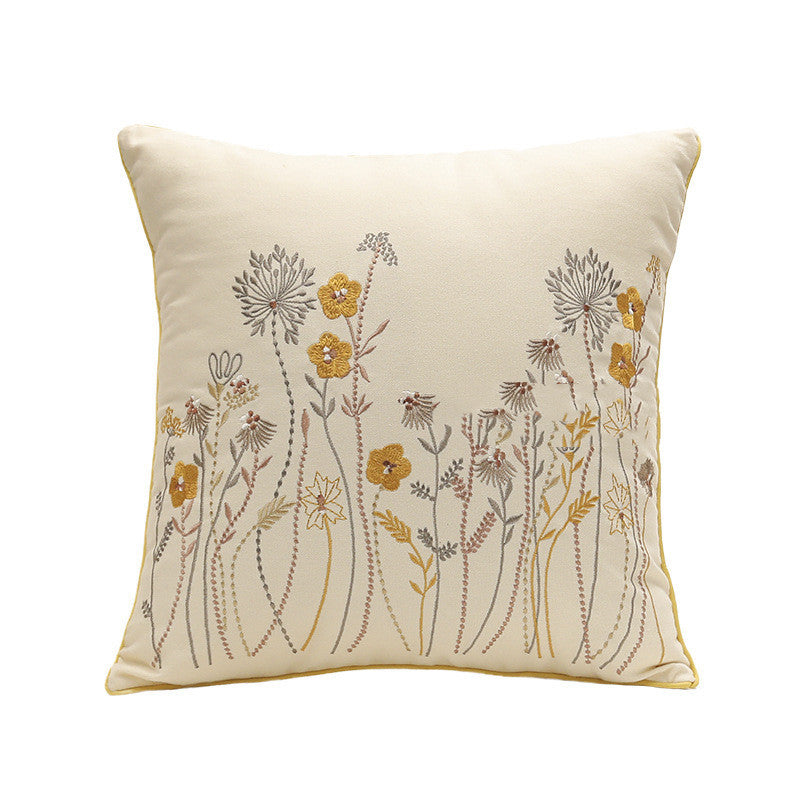 Home Embroidery Plants And Flowers Pillow - Sluxe Fashions