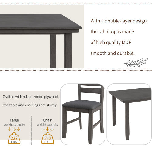 6-piece Dining Table Set - Sluxe Global