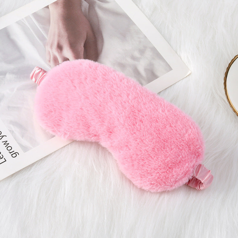 Rabbit Fur Eye Mask Autumn And Winter Comfortable Skin-friendly Artificial Silk Eye Shield Blackout Sleep - Sluxe Fashions