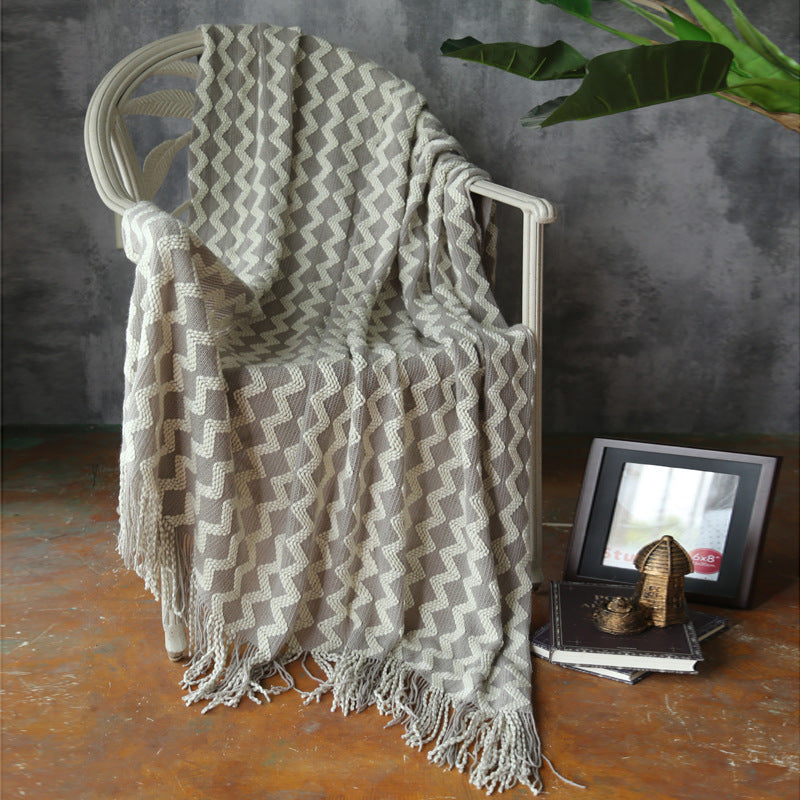 Knitted Wool Blanket Cashmere Blanket - Sluxe Fashions