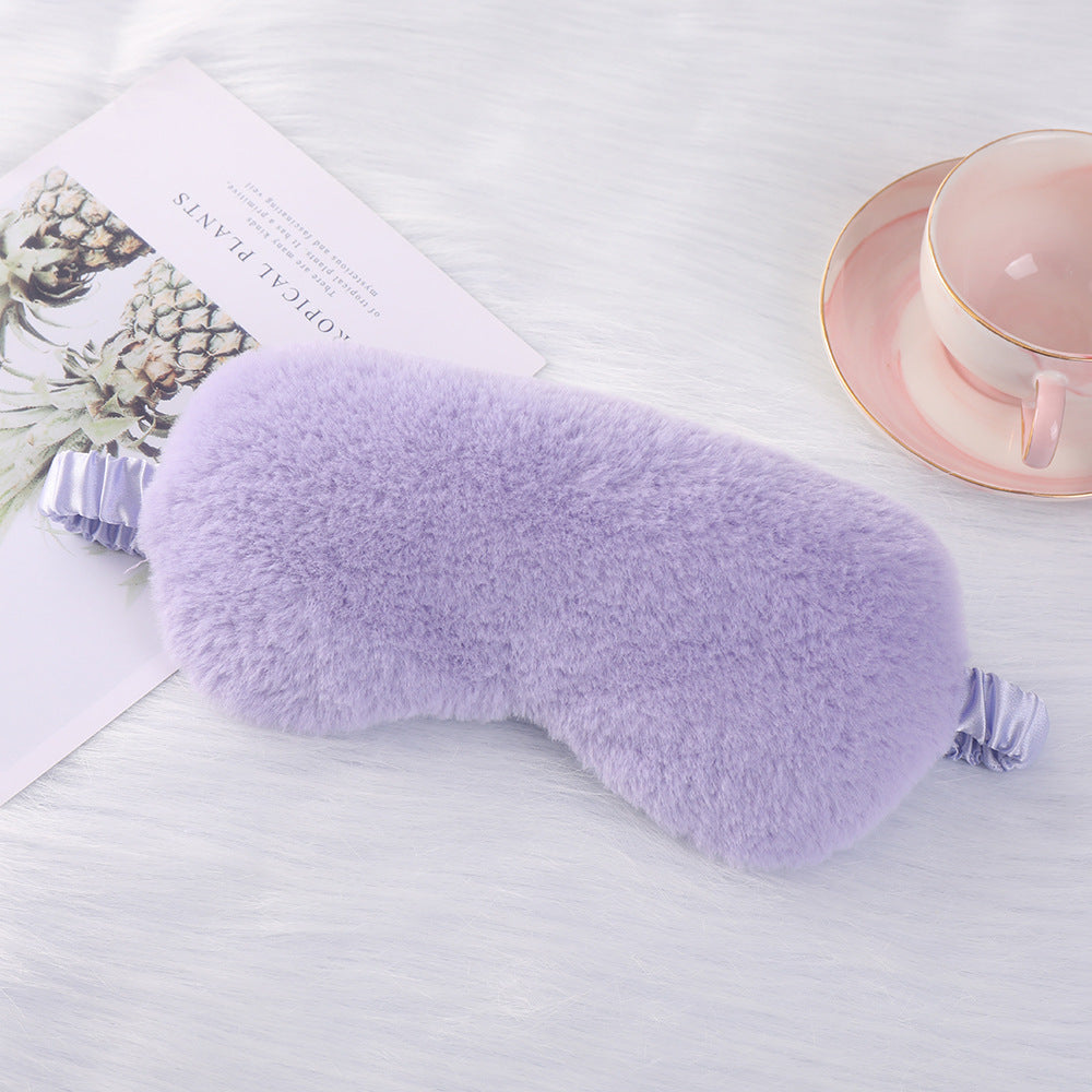 Rabbit Fur Eye Mask Autumn And Winter Comfortable Skin-friendly Artificial Silk Eye Shield Blackout Sleep - Sluxe Fashions
