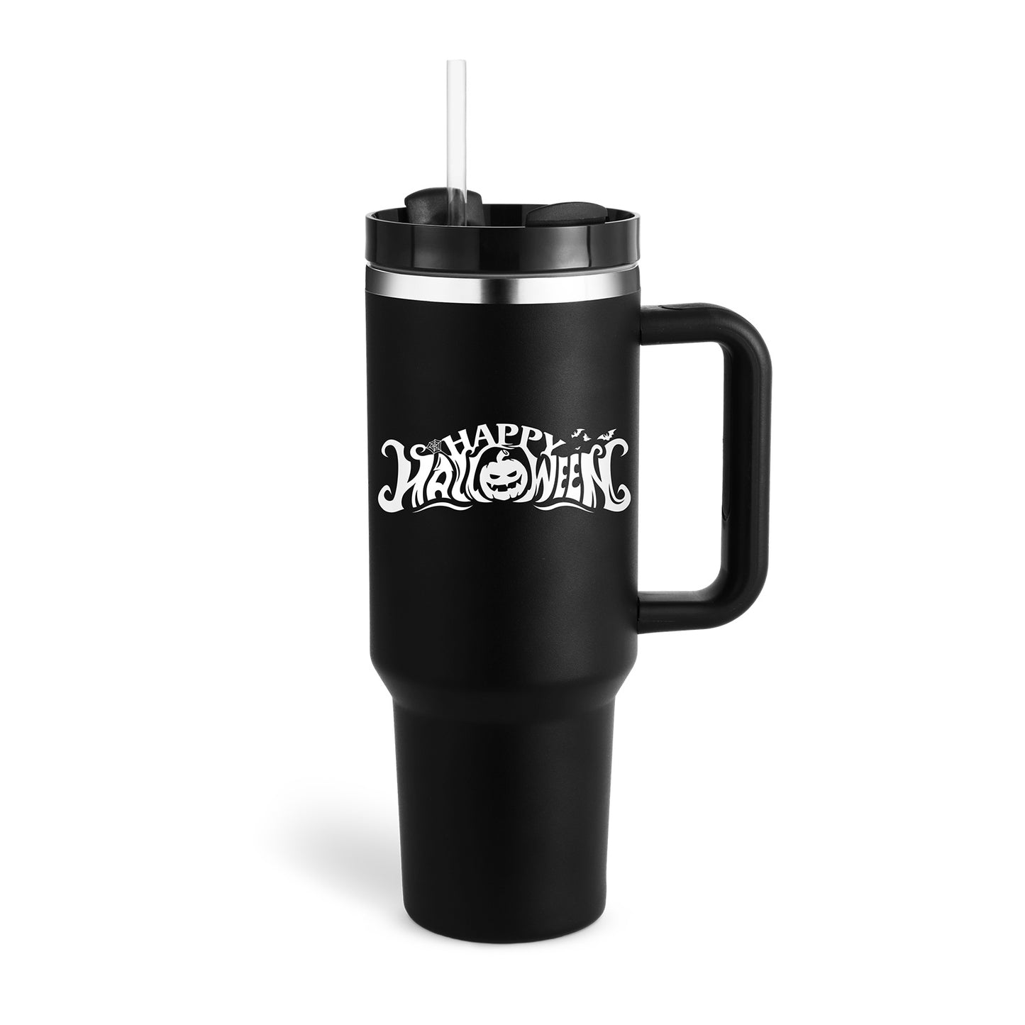 40 Oz Tumbler With Handle Straw Insulated, Stainless Steel Spill Proof Vacuum Coffee Cup Tumbler With Lid Tapered Mug Gifts For Valentine Lover Suitable For Car Gym Office Travel - Sluxe Fashions