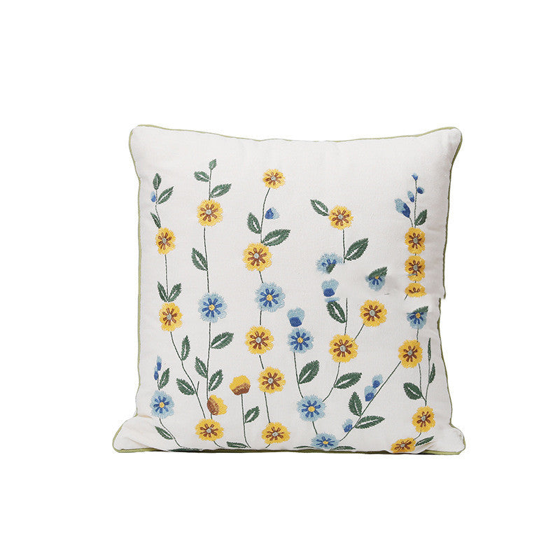 Home Embroidery Plants And Flowers Pillow - Sluxe Fashions