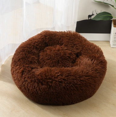 Dog Beds For Small Dogs Round Plush Cat Litter Kennel Pet Nest Mat Puppy Beds - Sluxe Global