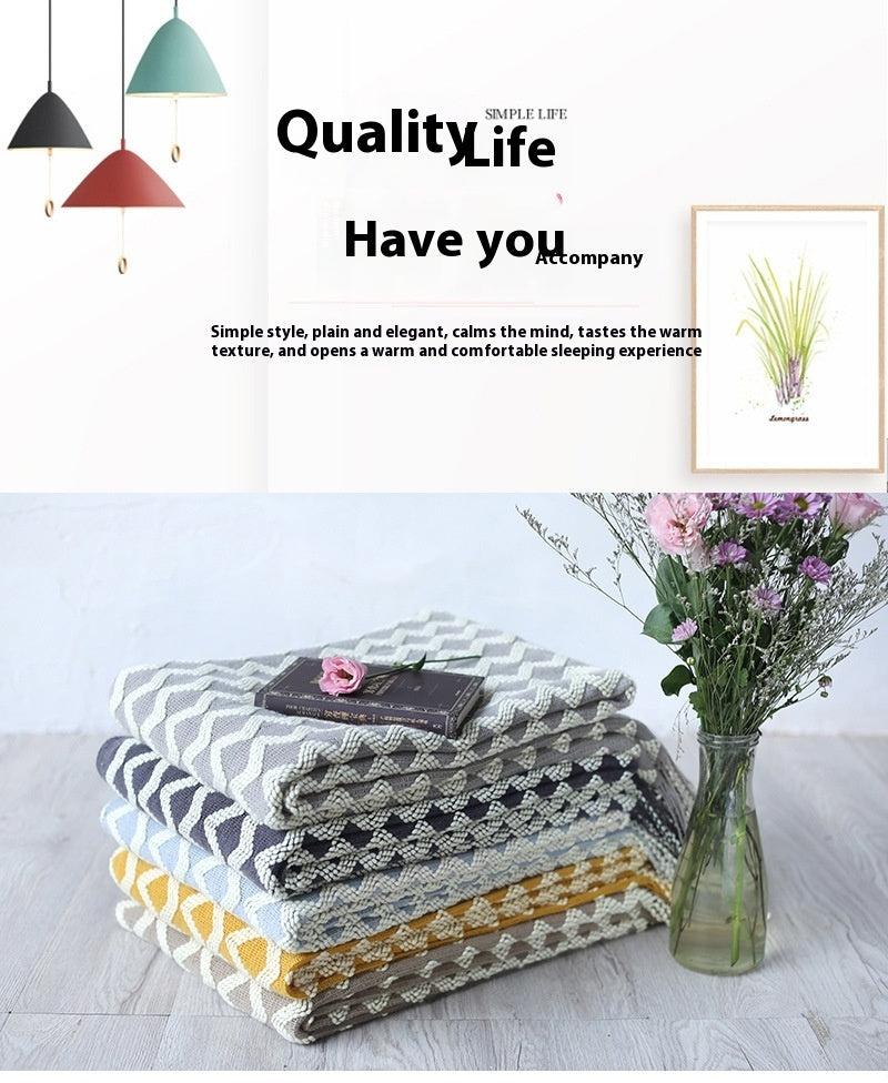 Knitted Wool Blanket Cashmere Blanket - Sluxe Fashions