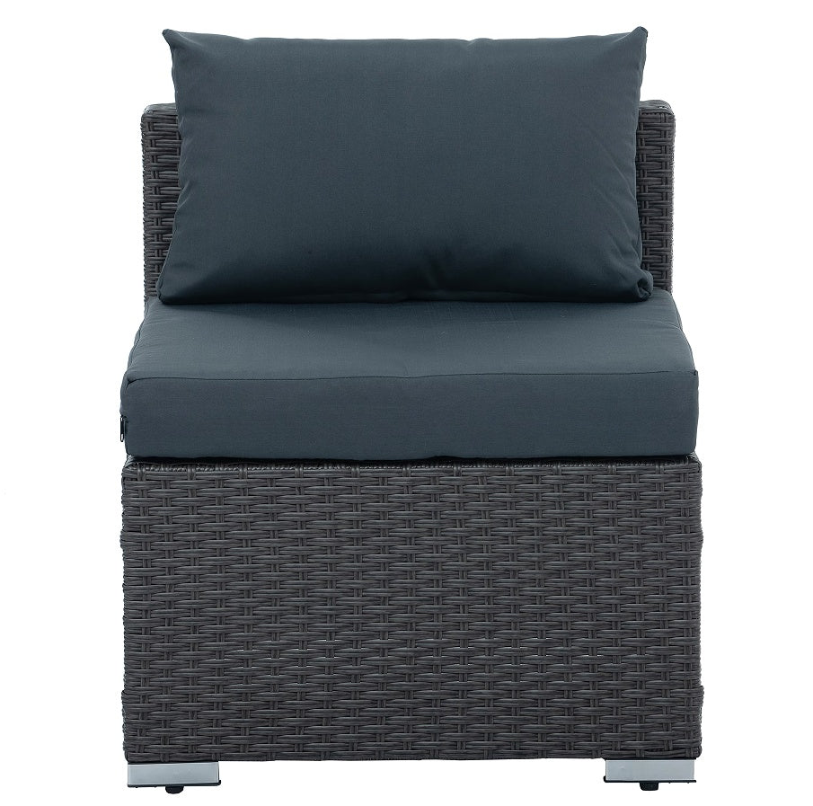 Patio Furniture, Outdoor Furniture, Seasonal PE Wicker Furniture, 7 Set Wicker Furniture With Tempered Glass Coffee Table - Sluxe Fashions