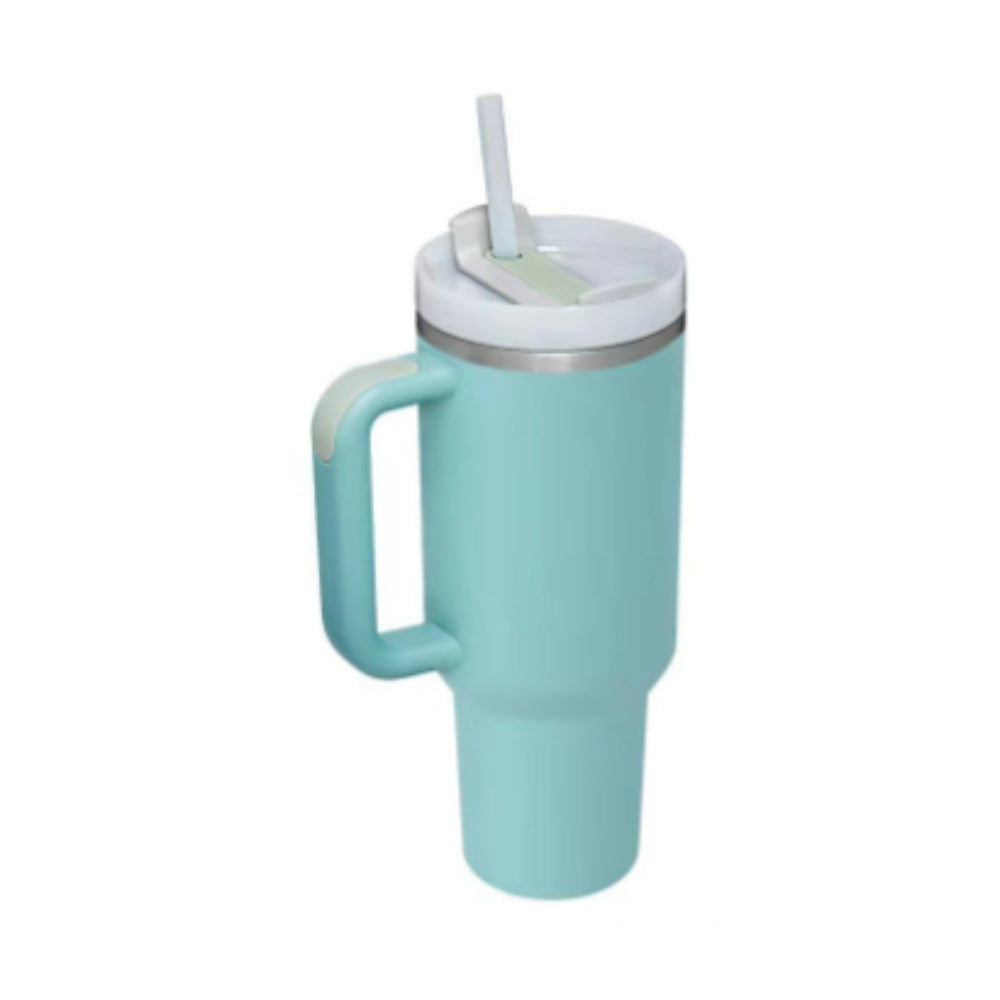 40 Oz Tumbler With Handle Straw Insulated, Stainless Steel Spill Proof Vacuum Coffee Cup Tumbler With Lid Tapered Mug Gifts For Valentine Lover Suitable For Car Gym Office Travel - Sluxe Fashions