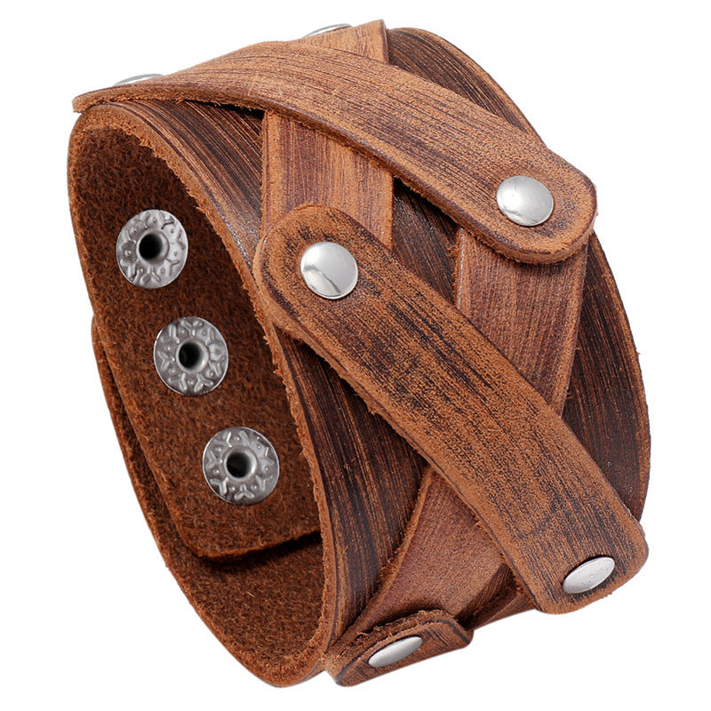 Simple Retro And Old Multi-layer Leather Bracelet - Sluxe Fashions