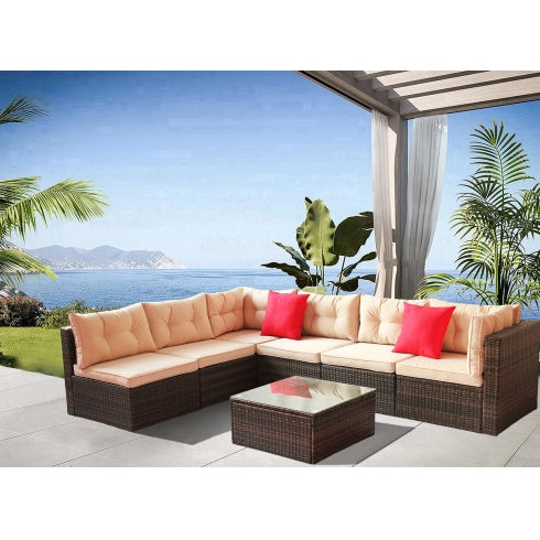 Patio Furniture Set PE Rattan Sectional Garden Furniture Corner Sofa Set - Sluxe Global