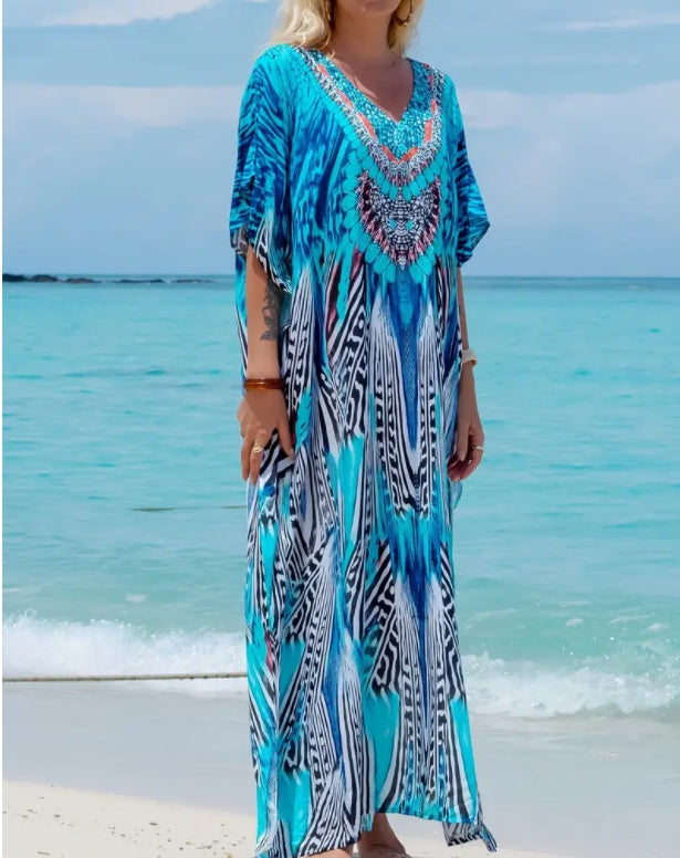 Women's Printed Plus Size Dress - Sluxe Global