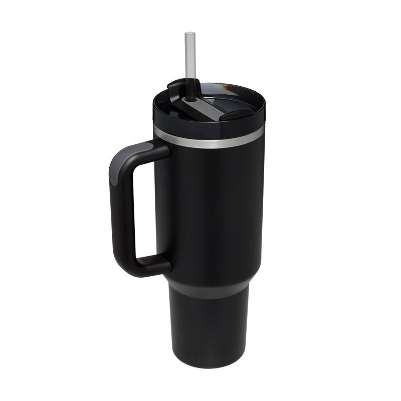 40 Oz Tumbler With Handle Straw Insulated, Stainless Steel Spill Proof Vacuum Coffee Cup Tumbler With Lid Tapered Mug Gifts For Valentine Lover Suitable For Car Gym Office Travel - Sluxe Fashions