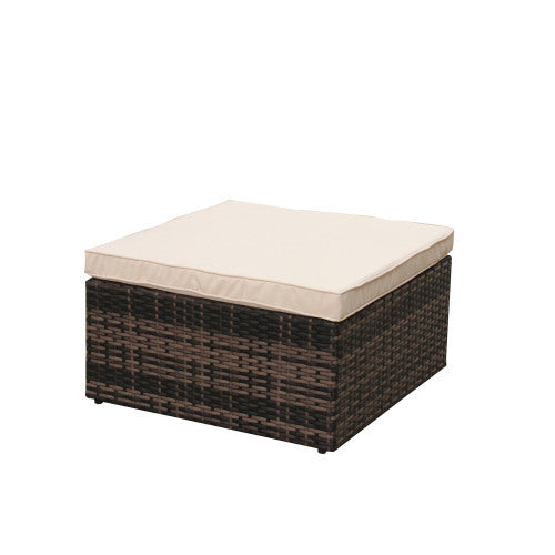 Rattan Patio Furniture Set Wicker Sofa Cushioned Sectional Furniture Set Garden Patio Sofa Set 4 Pieces, Brown - Sluxe Global