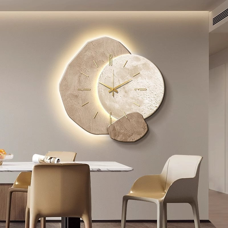 Stone Brings Luck Restaurant Clock Wall Clock Modern Simple - Sluxe Fashions
