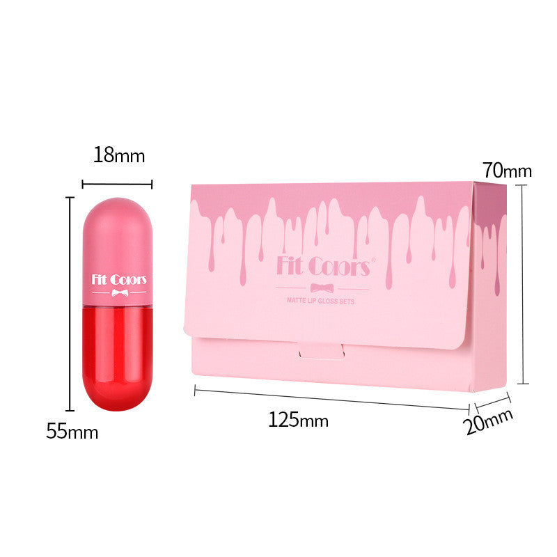 Mini Capsule Lip Color 5 Color Case Velvet Matte Non Staining Cup Color - Sluxe Fashions