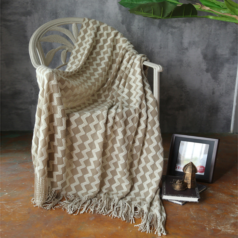 Knitted Wool Blanket Cashmere Blanket - Sluxe Fashions