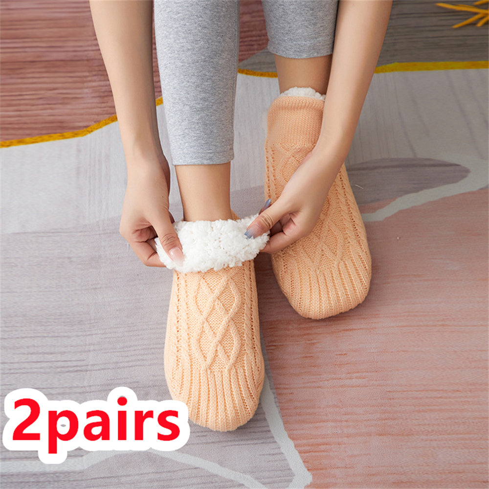Winter Woolen Socks Women Thicken Warm Home Bedroom Socks Slippers Men Non-slip Foot Warmer Snow Socks Calcetines Mujer - Sluxe Fashions