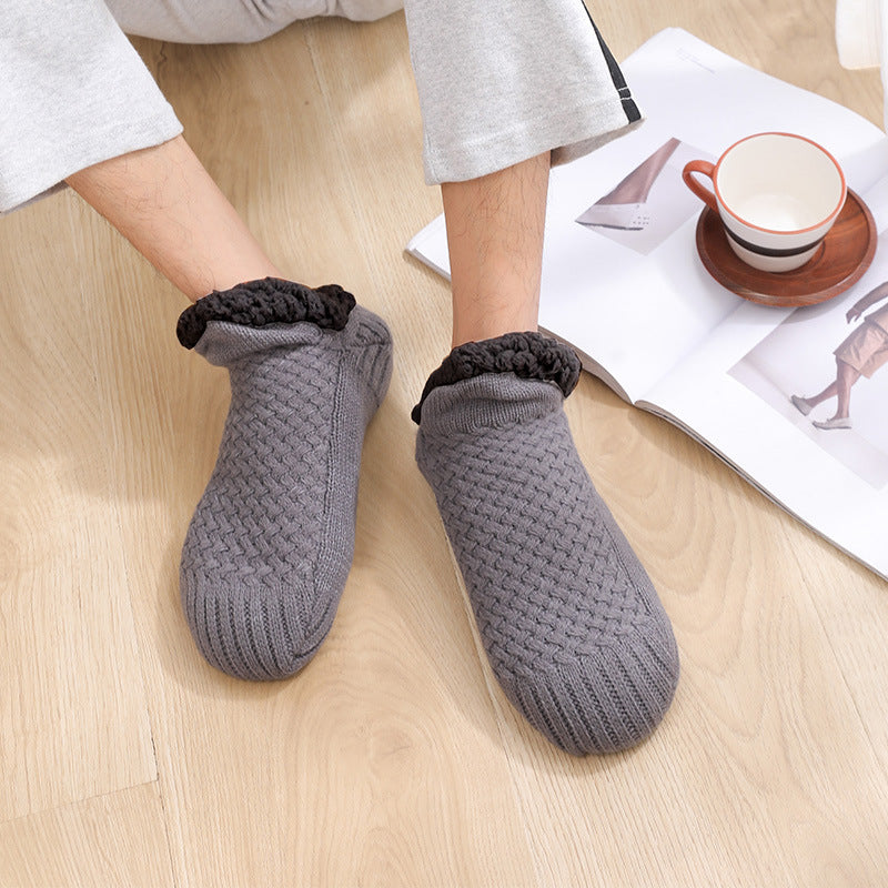 Winter Woolen Socks Women Thicken Warm Home Bedroom Socks Slippers Men Non-slip Foot Warmer Snow Socks Calcetines Mujer - Sluxe Fashions